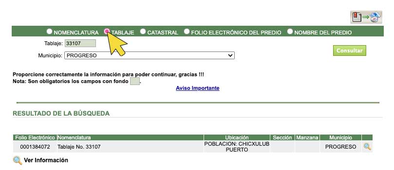 Da clic en Tablaje para saber si tu Terreno en Mérida es Legal