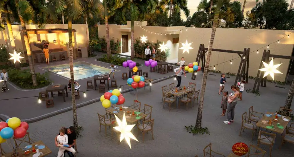 Jardín eventos Desarrollo Aldea Balhá