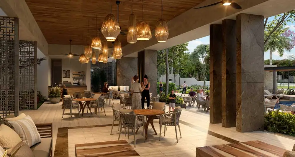Terraza interior en Desarrollo Puerta Xaibé