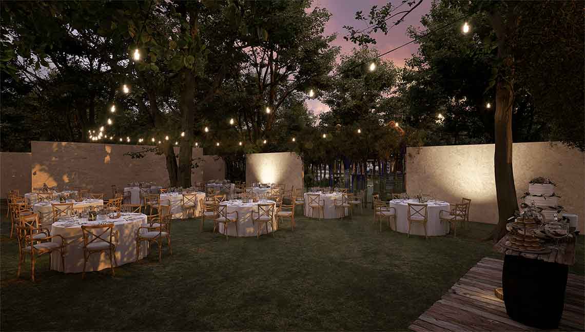 Jardín de eventos en Desarrollo de Terrenos Residenciales Punta Cometas