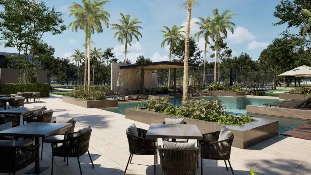 Terraza y alberca en Desarrollo de Terrenos Puerta Xaibé