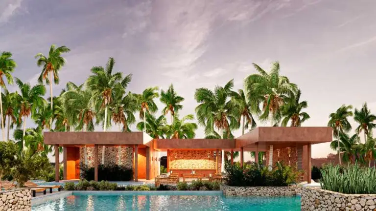 Terraza con alberca en Desarrollo Cayo Coco Tropical Living