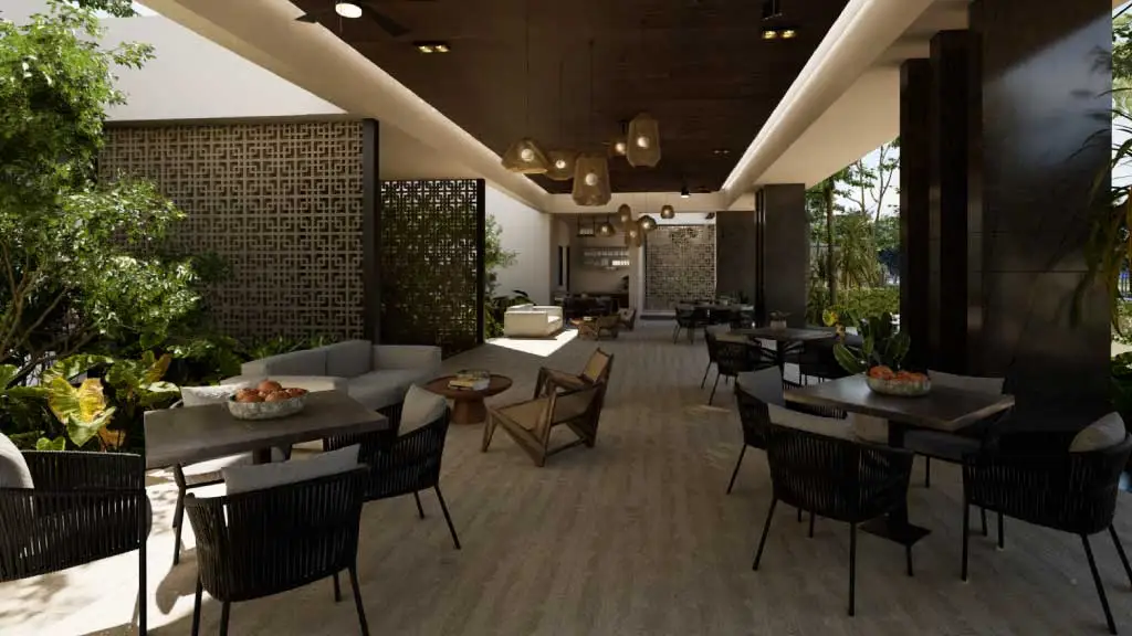 Terraza interior en Desarrollo de Terrenos Puerta Xaibé