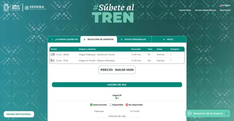Precios Tren Maya Noviembre 2024