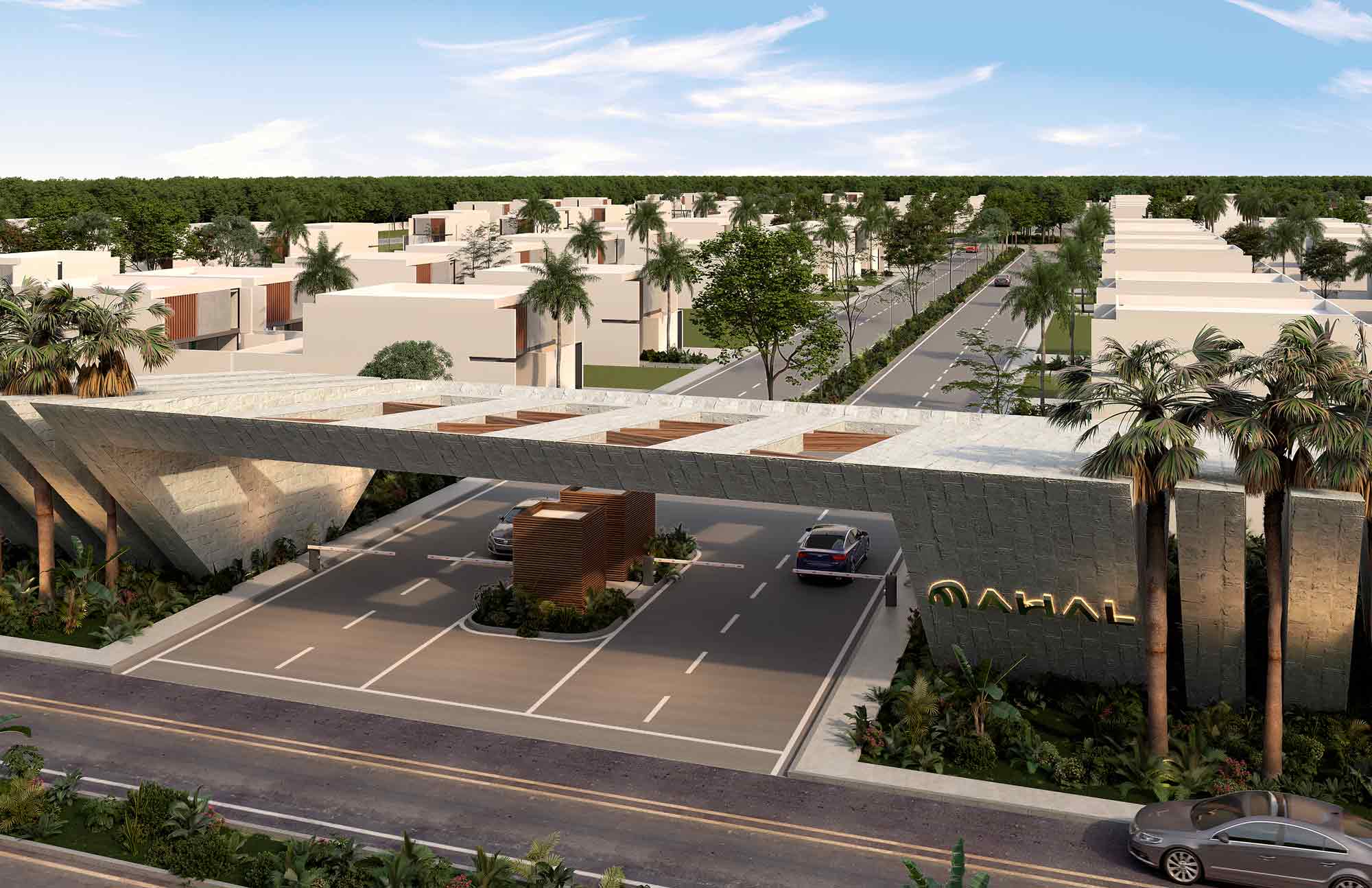 Entrada en Mahal Residencial Terrenos en Mérida, Conkal