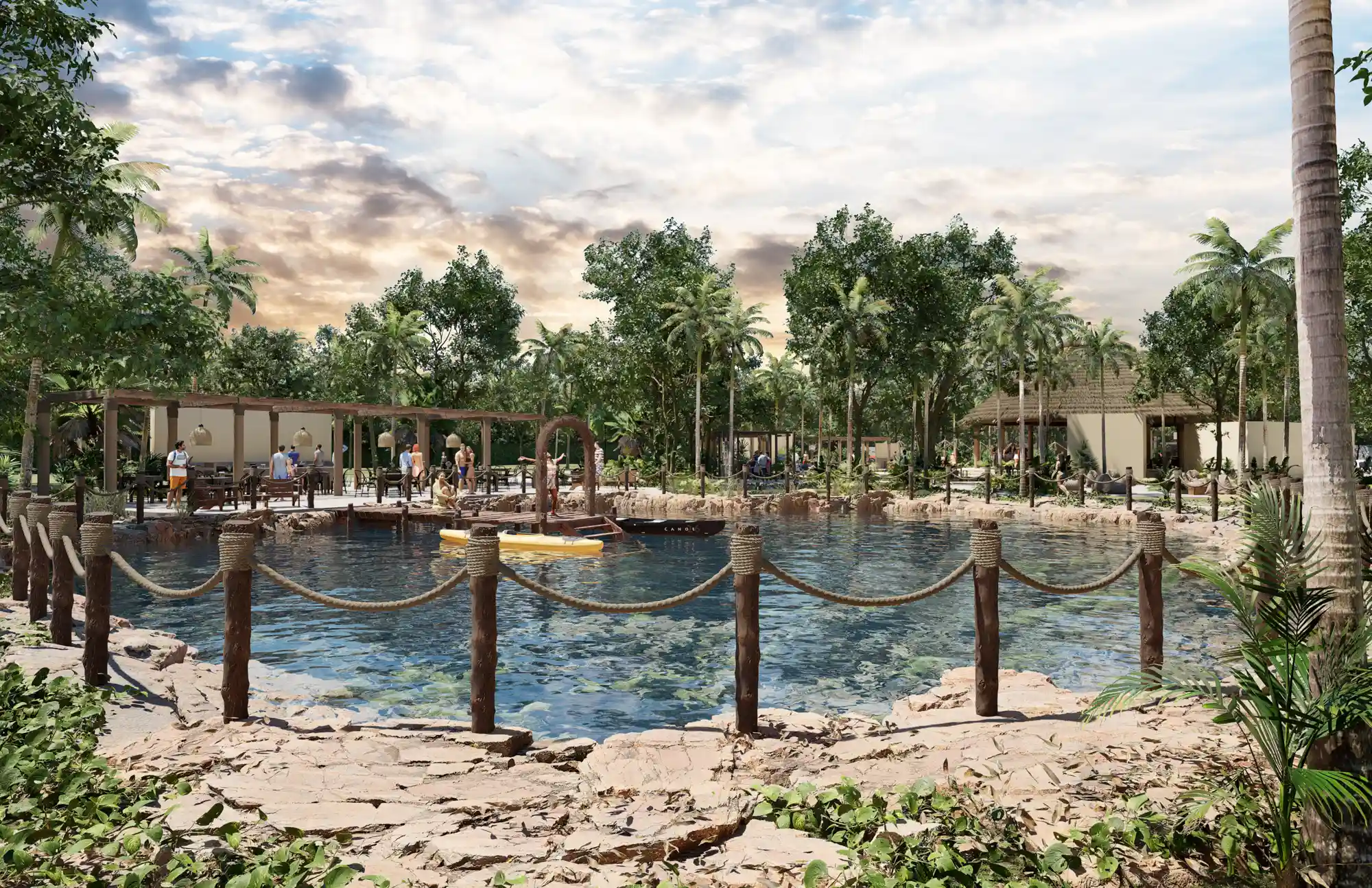 Cenote Grande y Terraza Aldea Balhá Residencial Terrenos en Telchac Puerto Yucatán