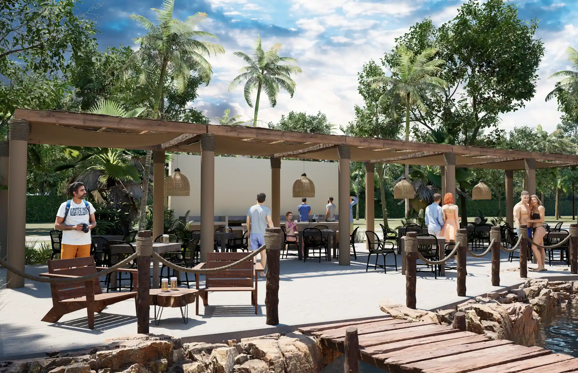 Terraza Cenote Grande Aldea Balhá Residencial Terrenos en Telchac Puerto Yucatán
