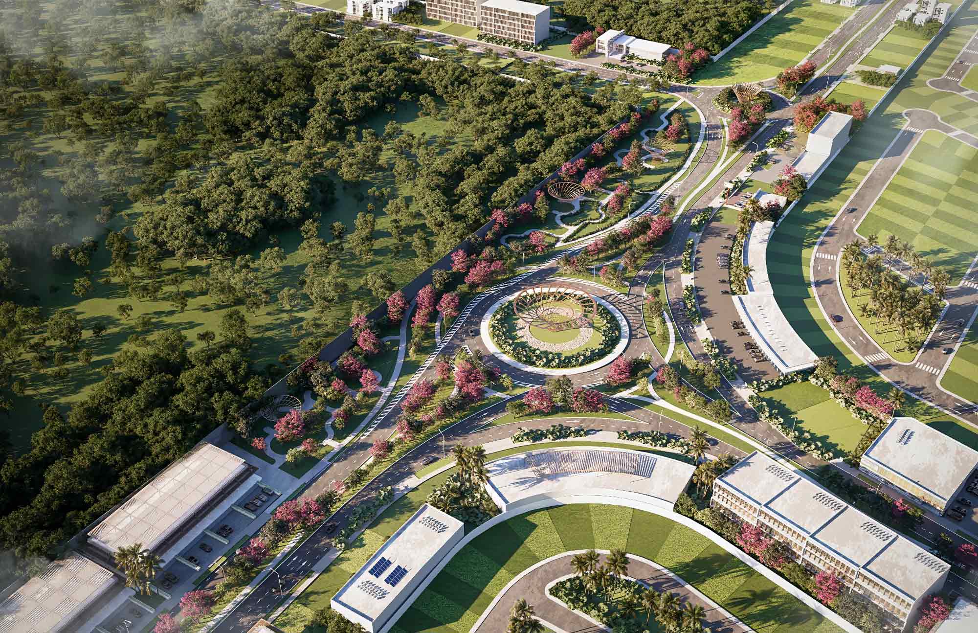 Vista Aérea en Wayúum Gran Comunidad Residencial Terrenos en Mérida Yucatán en la Zona de Chicxulub