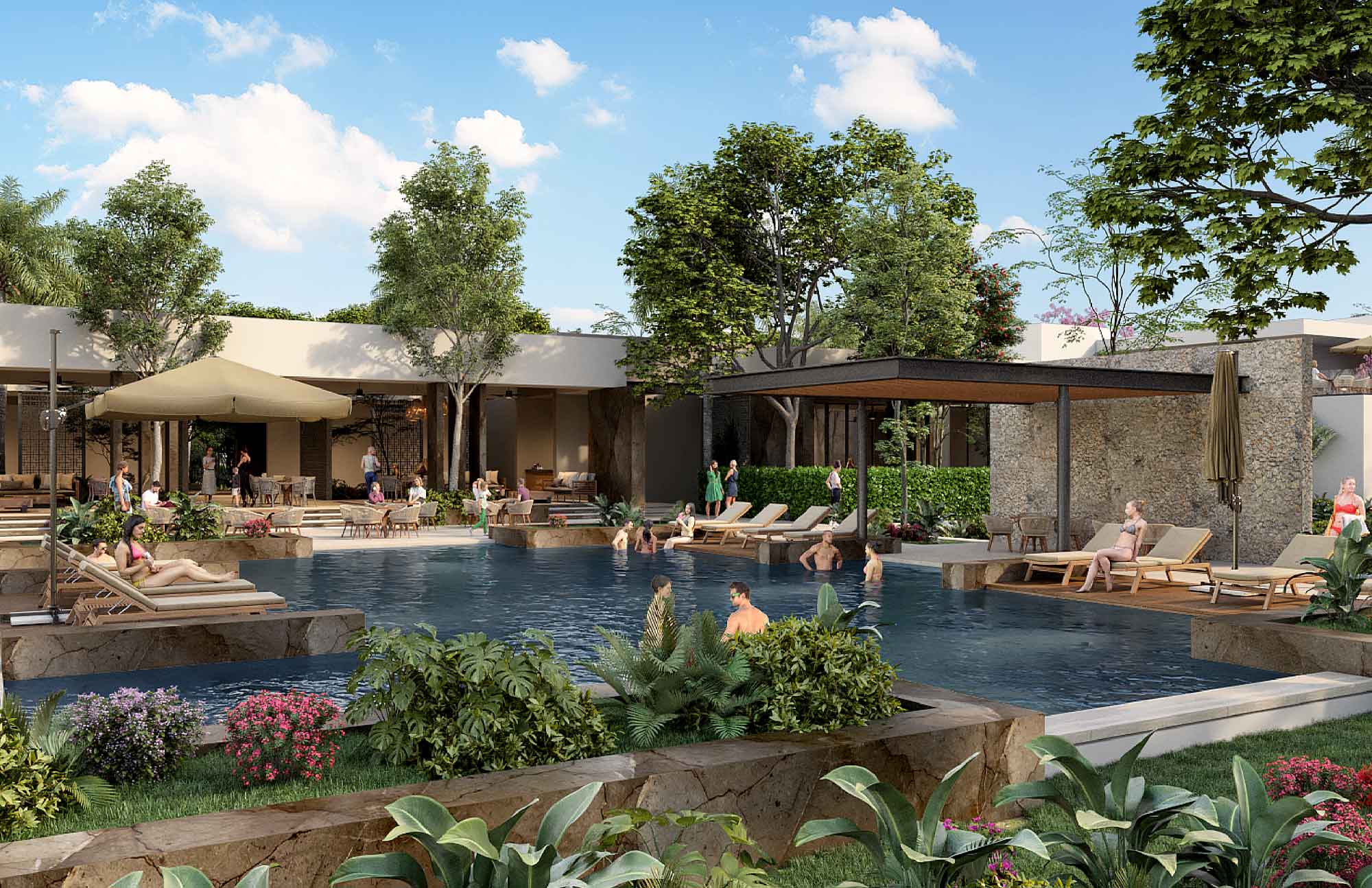 Alberca en Puerta Xaibé Residencial Terrenos en Mérida, Yucatán en la Zona de Country