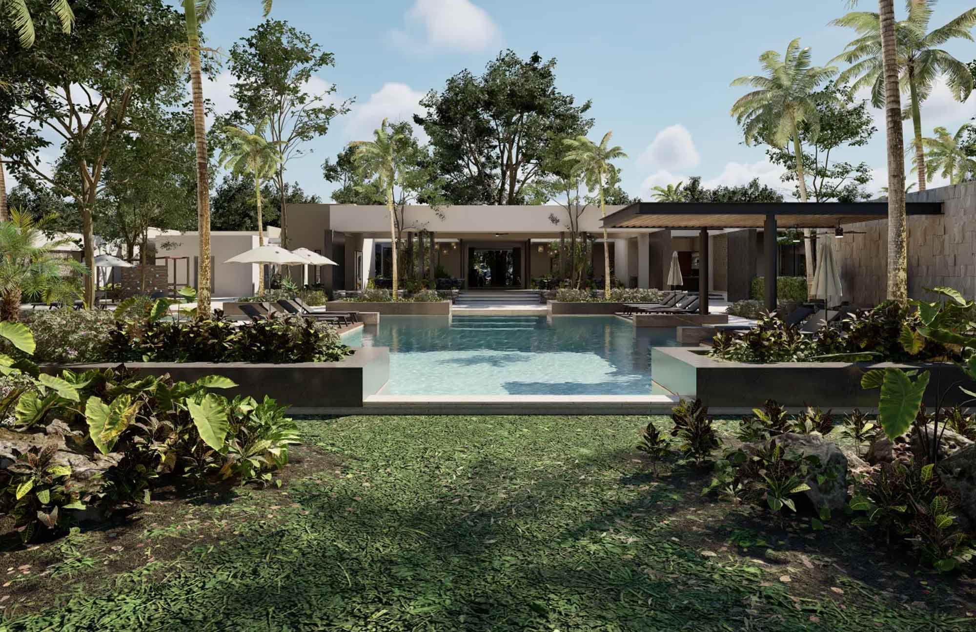 Alberca El Cenote en Puerta Xaibé Residencial Terrenos en Mérida, Yucatán en la Zona de Country