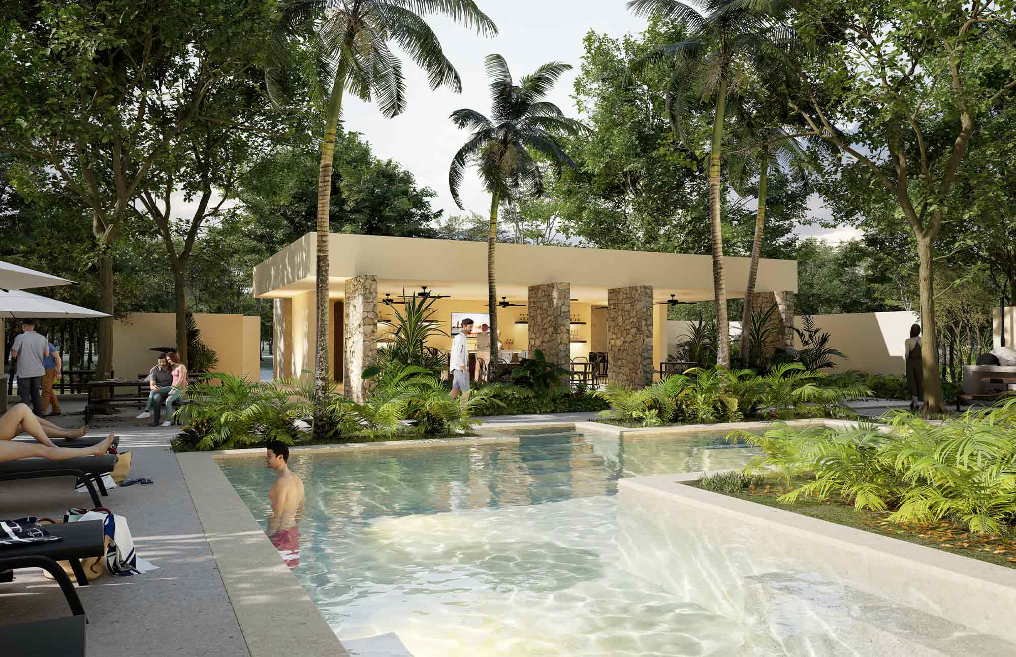 Alberca en Punta Cometas Residencial Terrenos en Mérida, Yucatán en la Zona de Chuburná