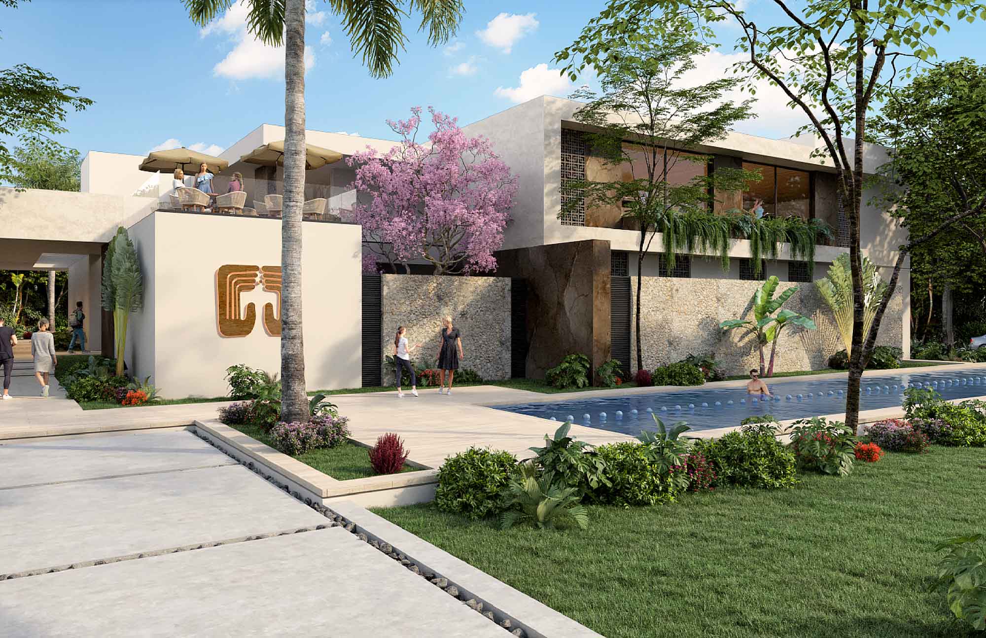 Canal de Nado en Puerta Xaibé Residencial Terrenos en Mérida, Yucatán en la Zona de Country