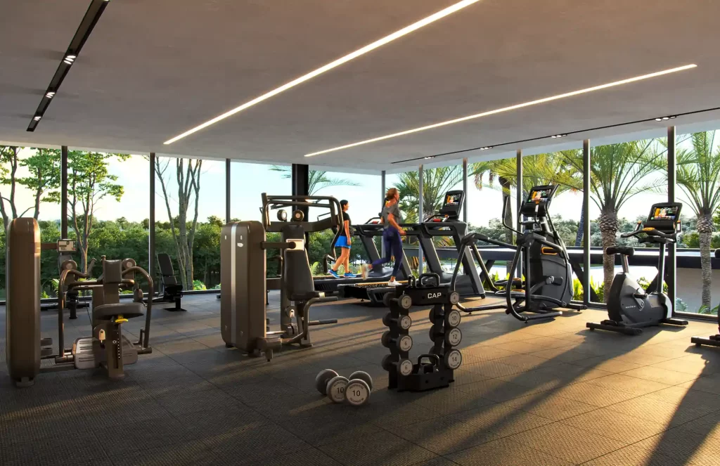 GYM en Mahal Residencial Contemporánea Terrenos en Mérida Yucatán en la Zona de Conkal