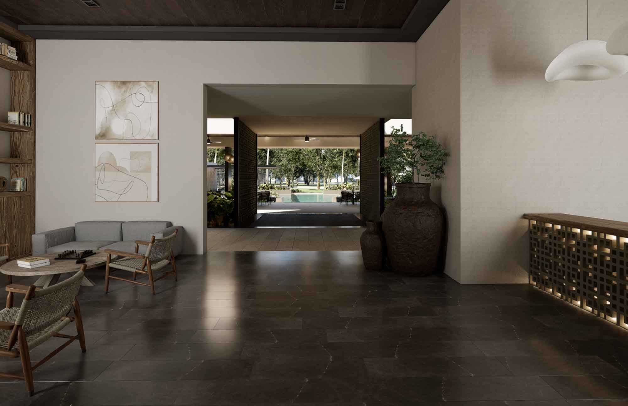 Lobby en Puerta Xaibé Residencial Terrenos en Mérida, Yucatán en la Zona de Country
