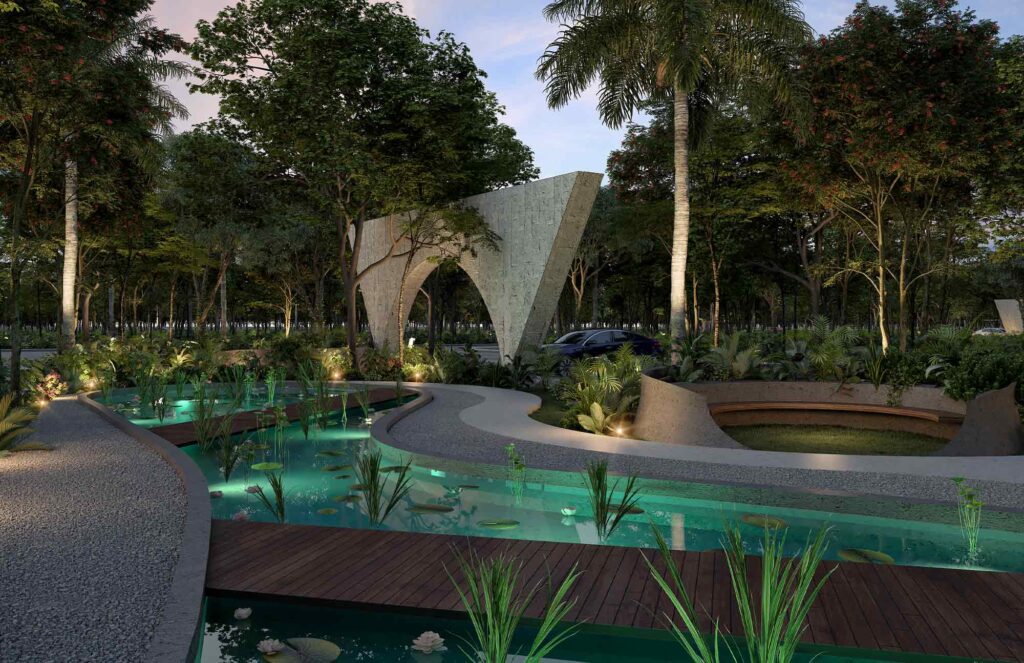 Parque Botánico en Mahal Residencial Contemporánea Terrenos en Mérida Yucatán en la Zona de Conkal