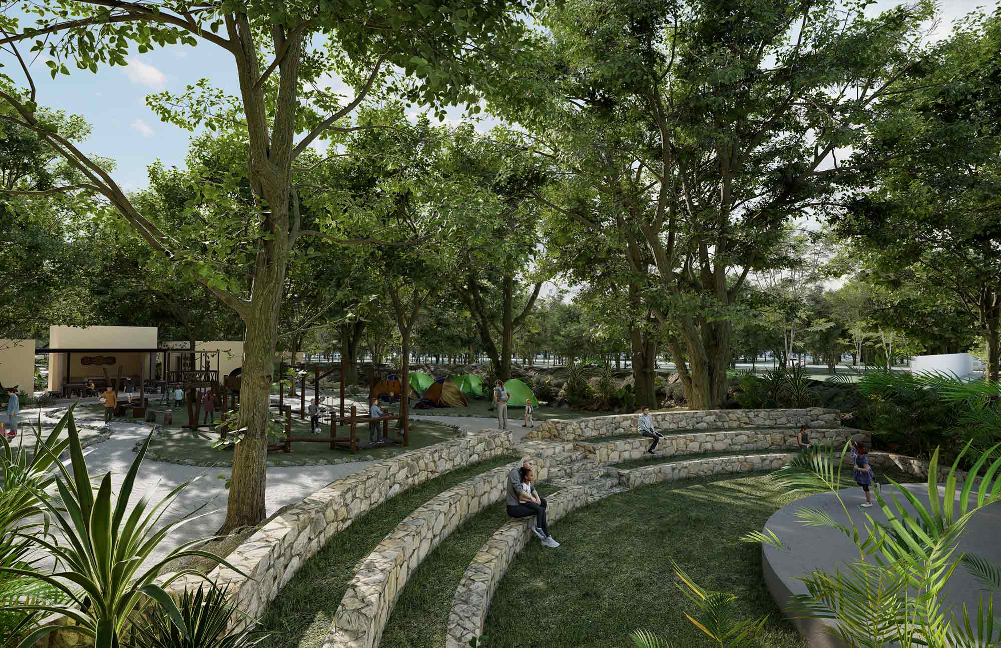 Parque en Punta Cometas Residencial Terrenos en Mérida, Yucatán en la Zona de Chuburná