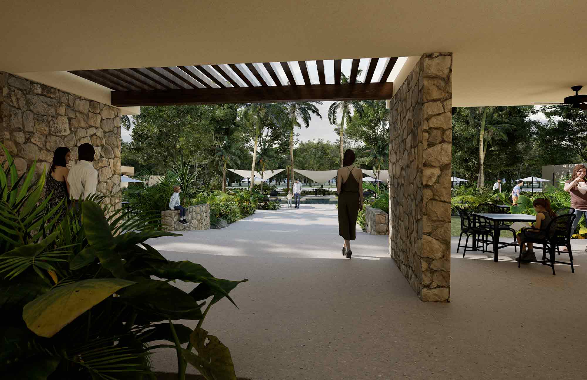 Terraza Techada en Punta Cometas Residencial Terrenos en Mérida, Yucatán en la Zona de Chuburná