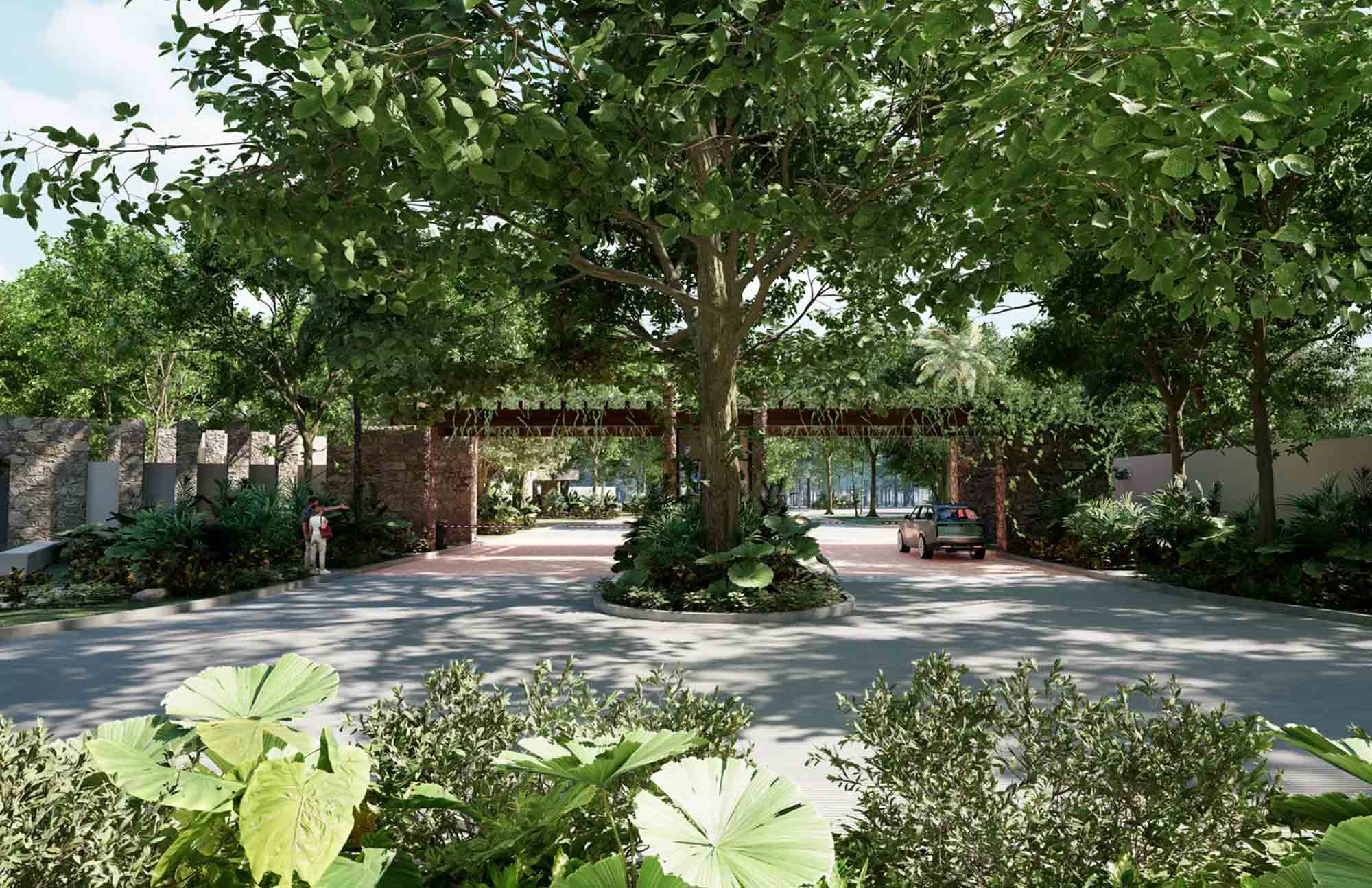 Acceso en Copaura Residencial Terrenos en Valladolid, Yucatán