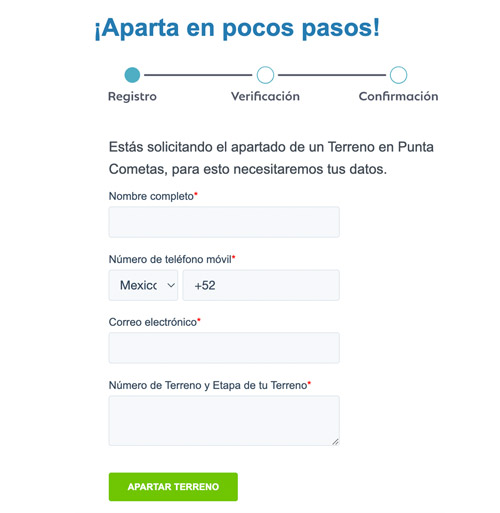Paso 4 Cómo apartar en Punta Cometas