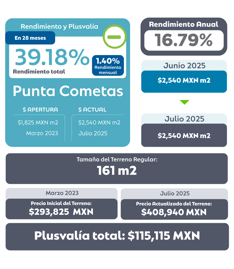 Plusvalía Julio 2025 Punta Cometas