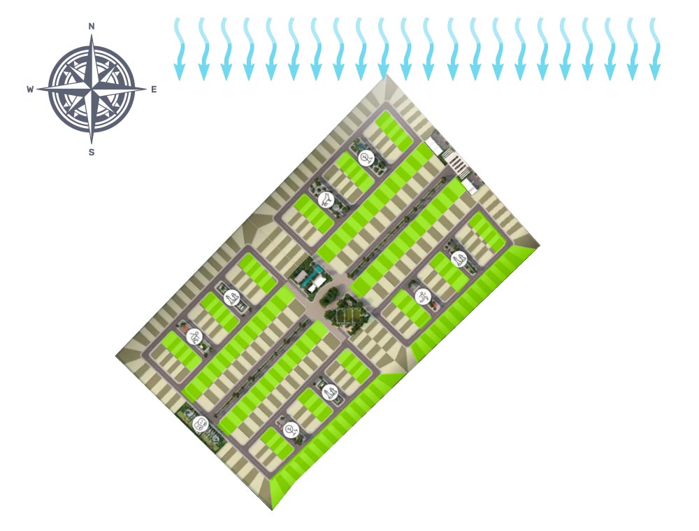 Terrenos recomendados de MAHAL Residencial de acuerdo a la Dirección del Viento