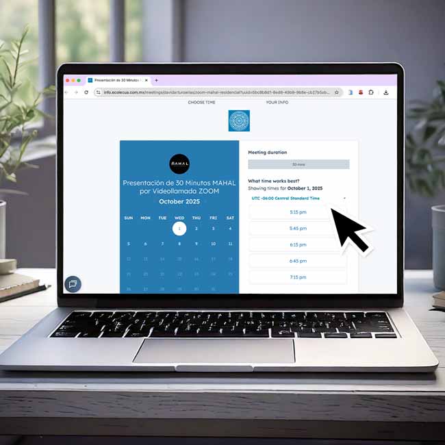 Elige fecha y hora para Recibir tu Asesoría por ZOOM