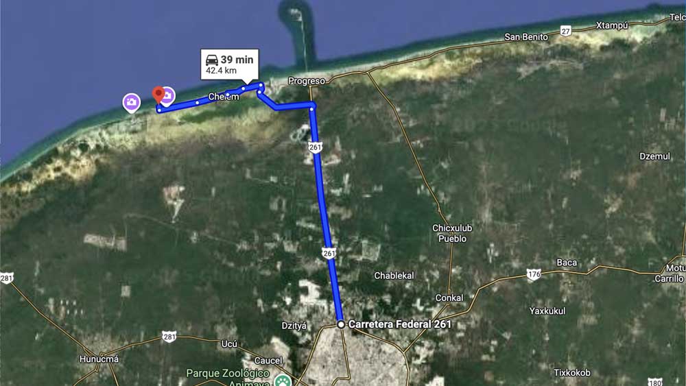 Ruta de Playa de Chuburná Yucatán