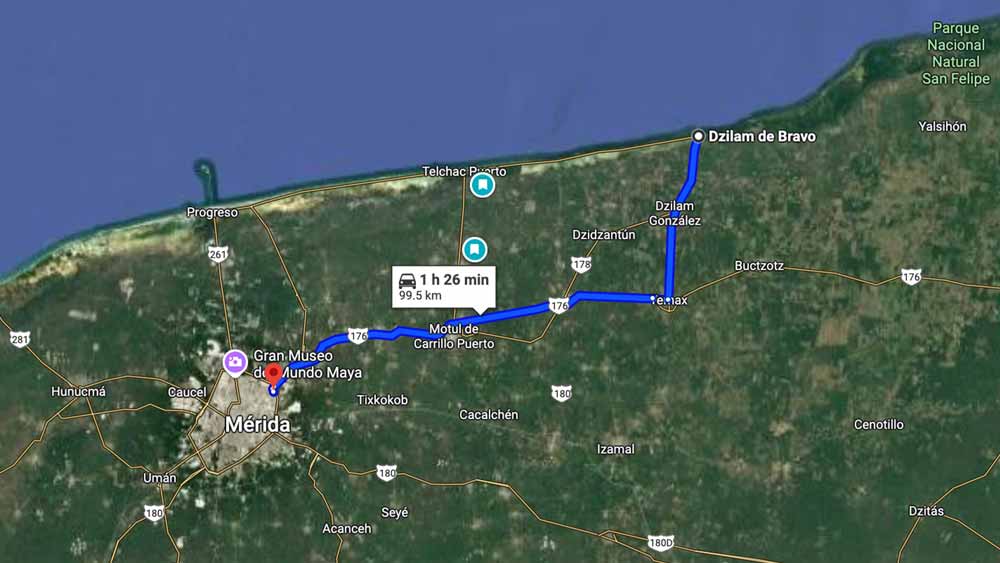 Rumbo a la Playa de Dzilam de Bravo Yucatán