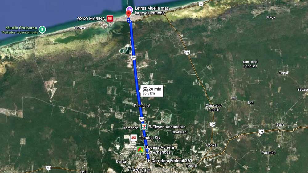 Rumbo a la Playa de Puerto Progreso