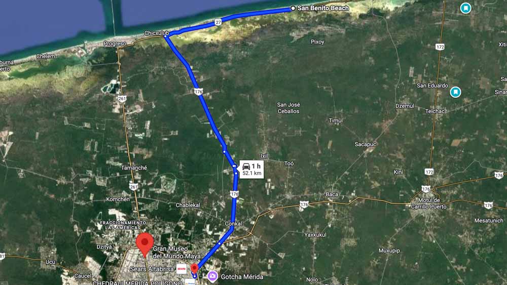 Rumbo a la Playa de San Benito Yucatán