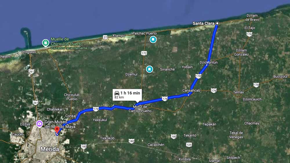 Rumbo a la Playa de Santa Clara Yucatán