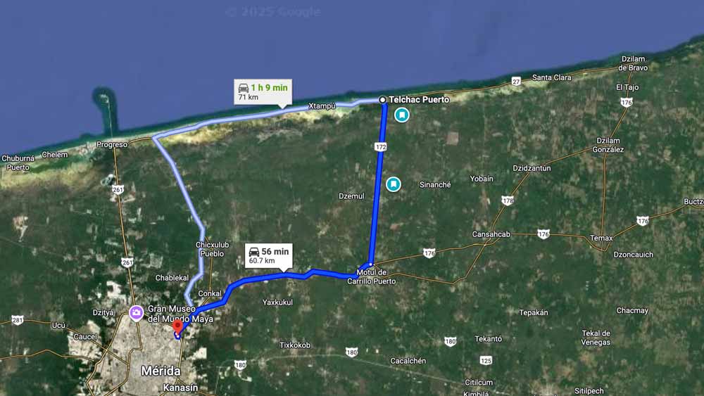 Rumbo a la Playa de Telchac Puerto