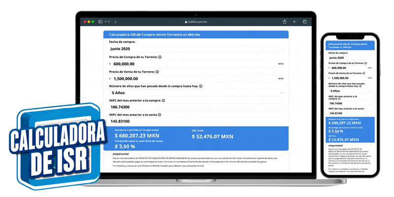 Calculadora de ISR para Terrenos en Mérida