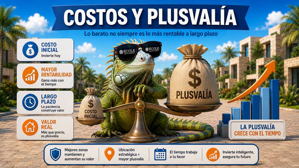 Terrenos en Mérida Urbanizados VS Sin Urbanizar TOLOC con una Balanza que compara Costo Inicial VS Plusvalía