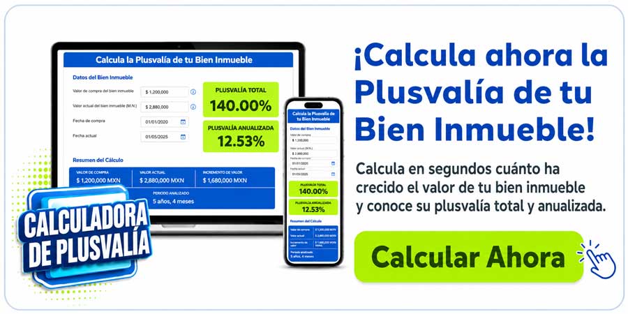 Calculadora de Plusvalía de Bienes Inmuebles
