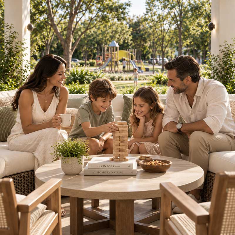 Familia jugando en Nórtico Residencial