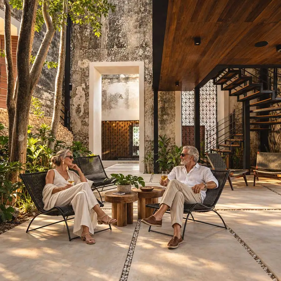 Pareja retirada en Hacienda Kikteil