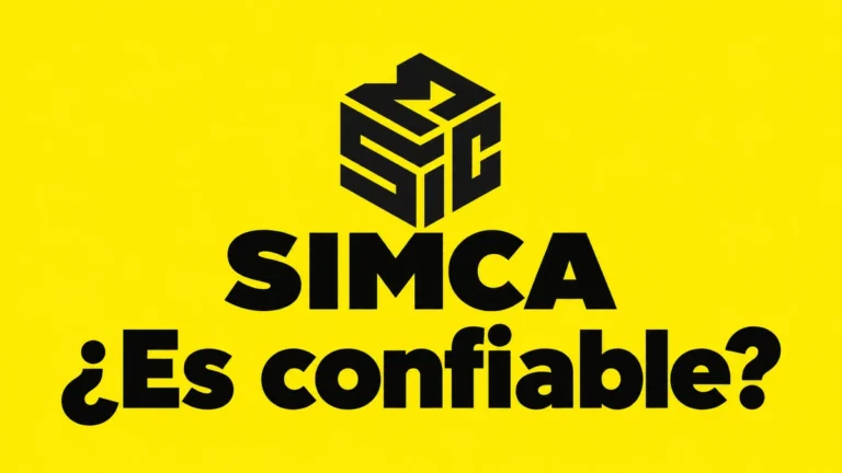 Logo de SIMCA Desarrollos sobre fondo amarillo con la pregunta ¿Es confiable?