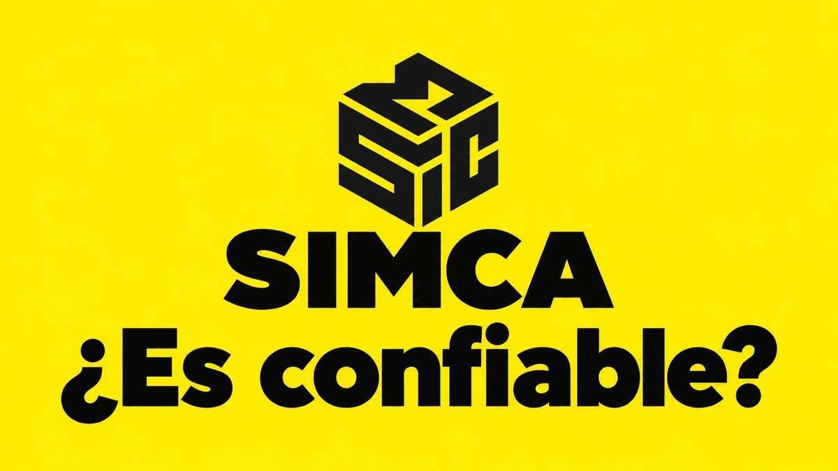 Logo de SIMCA Desarrollos sobre fondo amarillo con la pregunta ¿Es confiable?